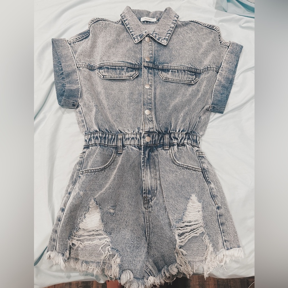 The Ava denim romper from Fancy D Botique